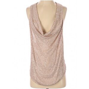 Haute Hippie Shimmering Beige Cowl Neck Blouse